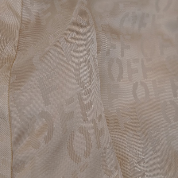 NWT + OFF-WHITE JACQUARD FABRIC TATTOO PALAZZO PANTS / Coconut Milk - Picture 10 of 11